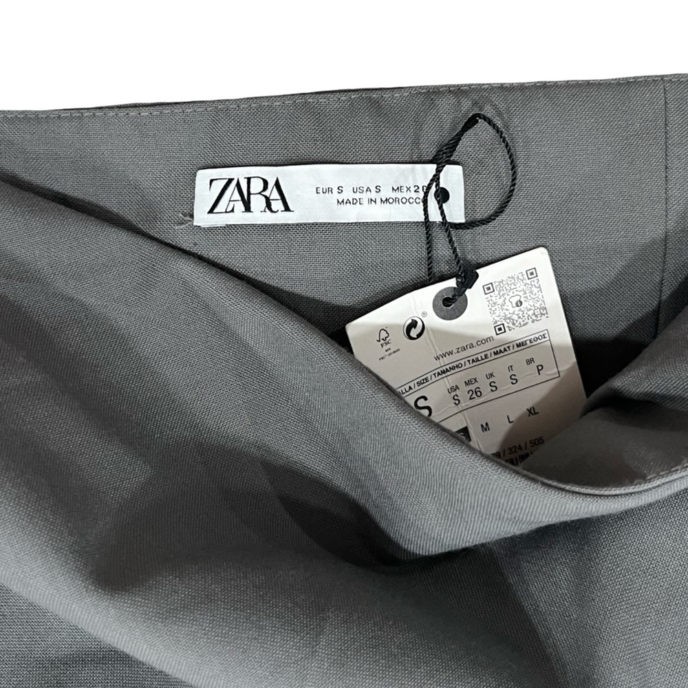 Zara ZW Collection Grey Khaki Wool Blend Draped Maxi Dress NWT Event - Picture 13 of 15